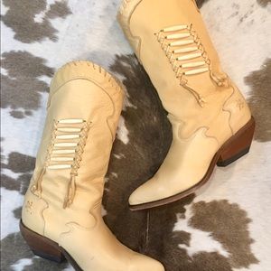 Buttery Soft Leather Vintage Zodiac Cowgirl Boots